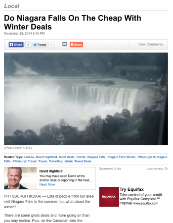 Niagara Falls KDKA news segment