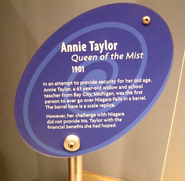 Annie Taylor Queen of the Mist sign