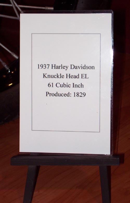 1937 Harley Davidson Knuckle Head EL sign
