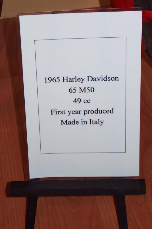1965 Harley Davidson 65 M50 sign