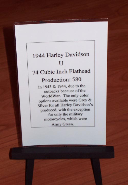 1944 Harley Davidson U Flathead sign