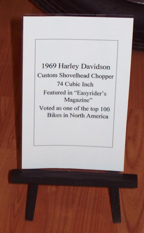 1969 Harley Davidson Custom Shovelhead Chopper sign