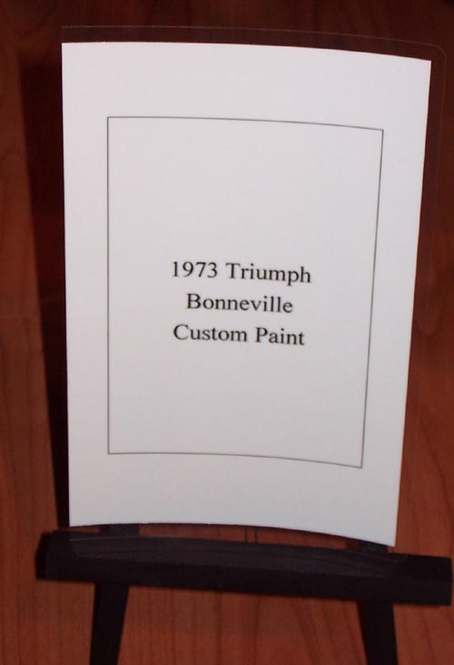 1973 Triumph Bonneville sign