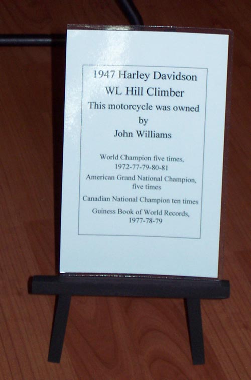 1947 Harley Davidson WL Hill Climber sign