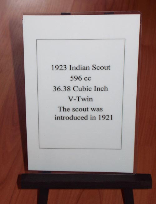1923 Indian Scout sign