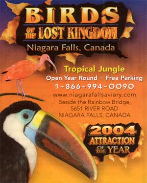 Attractions Ontario 2005 Niagara Falls Aviary ad