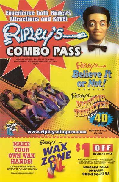 Niagara's Super Saver ad for Ripley's Combo Pass