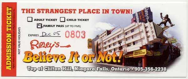 Ripley's Believe It or Not! Museum admission ticket
