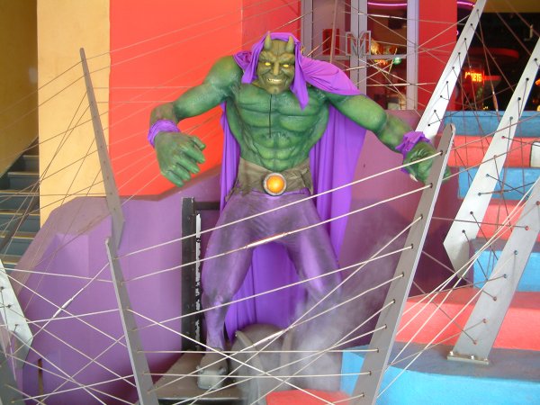 Green Goblin at Clifton Hill entrance to Marvel Super Heroes Adventure City