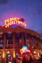 Planet Hollywood building at dusk