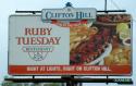 Ruby Tuesday billboard near Clifton Hill